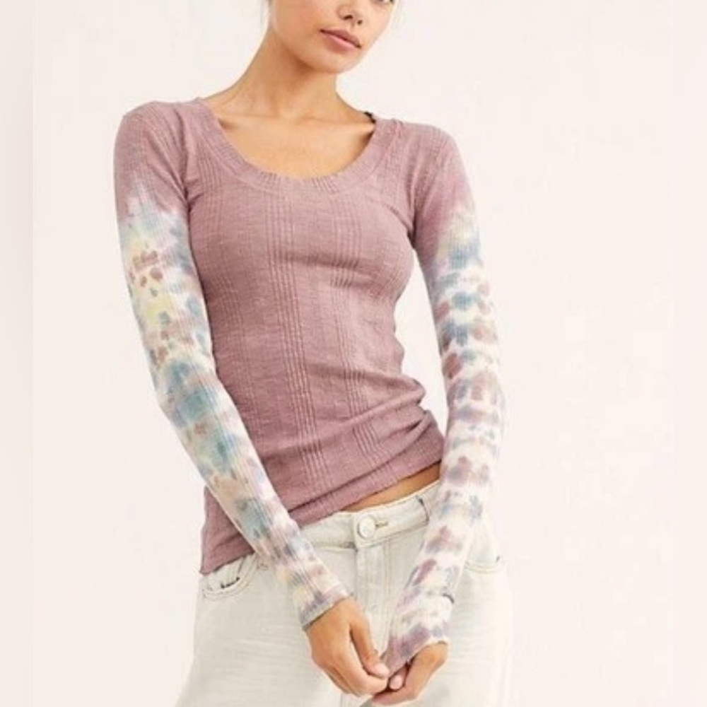 Small Free People Big Sur Tie Dye Long Sleeve Top